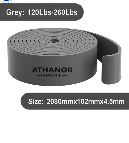Bande Élastique de Résistance Grise – 54 à 118 kg (120-260 Lbs)