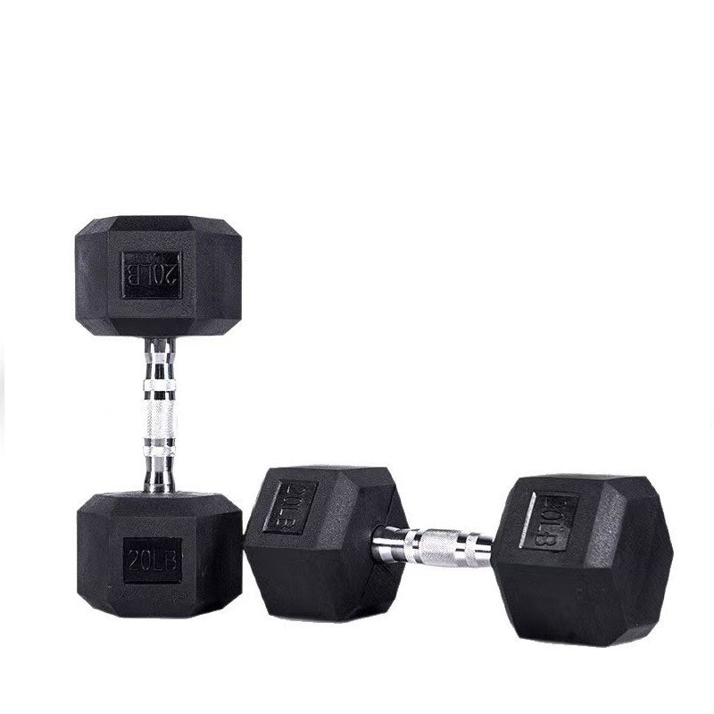 Hexagonal Rubber-Coated Dumbbells For Fitness, Home Use For Men And Women, Small Dumbbells For Home Exercise, Solid Cast Iron Weightlifting Dumbbell Set